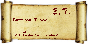 Barthos Tibor névjegykártya